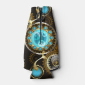 Steampunk Rusty Background met Turquoise Lenses Flesjeskoeler (Achterkant)