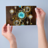 Steampunk Rusty Background met Turquoise Lenses Flyer (Hand)