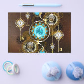 Steampunk Rusty Background met Turquoise Lenses Flyer (Enkel)