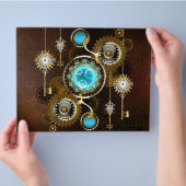 Steampunk Rusty Background met Turquoise Lenses Flyer (Hand)