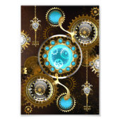 Steampunk Rusty Background met Turquoise Lenses Foto Afdruk (Voorkant)