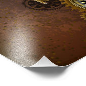 Steampunk Rusty Background met Turquoise Lenses Foto Afdruk (Hoek)