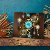 Steampunk Rusty Background met Turquoise Lenses Fotoplaat (Zijkant)