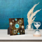 Steampunk Rusty Background met Turquoise Lenses Fotoplaat (Insitu)