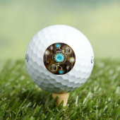 Steampunk Rusty Background met Turquoise Lenses Golfballen (Insitu Shirt)