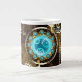 Steampunk Rusty Background met Turquoise Lenses Grote Koffiekop (Voorkant)