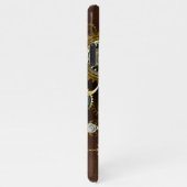 Steampunk Rusty Background met Turquoise Lenses iPhone Hoesje (Rechterkant)