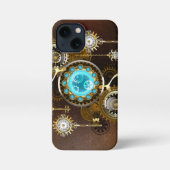 Steampunk Rusty Background met Turquoise Lenses iPhone Hoesje (Achterkant)
