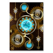 Steampunk Rusty Background met Turquoise Lenses Kaart (Voorkant)