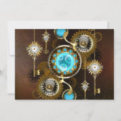 Steampunk Rusty Background met Turquoise Lenses Kaart (Voorkant)