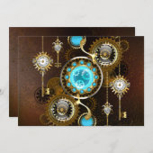 Steampunk Rusty Background met Turquoise Lenses Kaart (Voorkant / Achterkant)