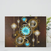 Steampunk Rusty Background met Turquoise Lenses Kaart (Staand voorkant)