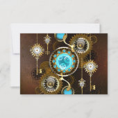 Steampunk Rusty Background met Turquoise Lenses Kaart (Voorkant)