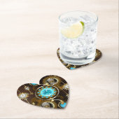 Steampunk Rusty Background met Turquoise Lenses Kartonnen Onderzetters (Insitu)