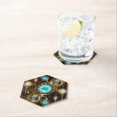 Steampunk Rusty Background met Turquoise Lenses Kartonnen Onderzetters (Insitu)