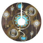 Steampunk Rusty Background met Turquoise Lenses Kerstboom Rok (Voorkant)