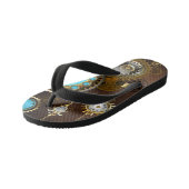 Steampunk Rusty Background met Turquoise Lenses Kinder Teenslippers (Schuin)