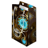 Steampunk Rusty Background met Turquoise Lenses Klein Cadeauzakje (Voorkant Gekanteld)