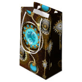 Steampunk Rusty Background met Turquoise Lenses Klein Cadeauzakje (Achterkant Gekanteld)