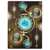 Steampunk Rusty Background met Turquoise Lenses Klembord (Achterkant)