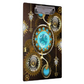 Steampunk Rusty Background met Turquoise Lenses Klembord (Rechts)