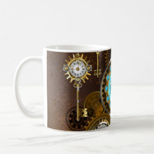 Steampunk Rusty Background met Turquoise Lenses Koffiemok