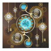 Steampunk Rusty Background met Turquoise Lenses Kubus (Rechts)