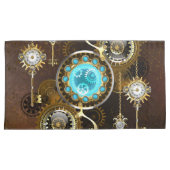 Steampunk Rusty Background met Turquoise Lenses Kussensloop (Voorkant-Rechts)