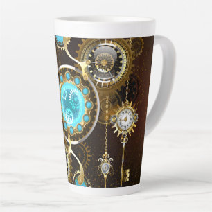 Steampunk Rusty Background met Turquoise Lenses Latte Mok