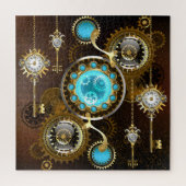 Steampunk Rusty Background met Turquoise Lenses Legpuzzel (Verticaal)