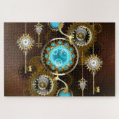 Steampunk Rusty Background met Turquoise Lenses Legpuzzel (Horizontaal)