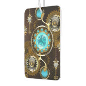 Steampunk Rusty Background met Turquoise Lenses Luchtverfrisser (Links)