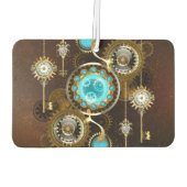 Steampunk Rusty Background met Turquoise Lenses Luchtverfrisser (Achterkant)