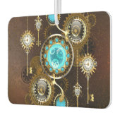 Steampunk Rusty Background met Turquoise Lenses Luchtverfrisser (Links)