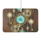 Steampunk Rusty Background met Turquoise Lenses Luchtverfrisser (Voorkant)