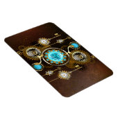Steampunk Rusty Background met Turquoise Lenses Magneet (Rechterzijde)