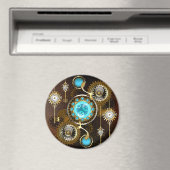 Steampunk Rusty Background met Turquoise Lenses Magneet (Insitu (Vaatwasser))