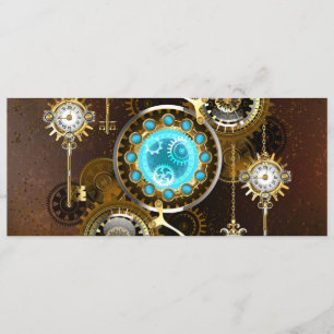 Steampunk Rusty Background met Turquoise Lenses Menu
