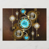 Steampunk Rusty Background met Turquoise Lenses Menu (Voorkant)