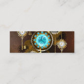 Steampunk Rusty Background met Turquoise Lenses Mini Visitekaartje (Voorkant)