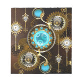 Steampunk Rusty Background met Turquoise Lenses Notitieblok (Voorkant)