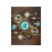 Steampunk Rusty Background met Turquoise Lenses Notitieblok (Linkerzijde)