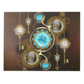Steampunk Rusty Background met Turquoise Lenses Notitieblok (Voorkant)