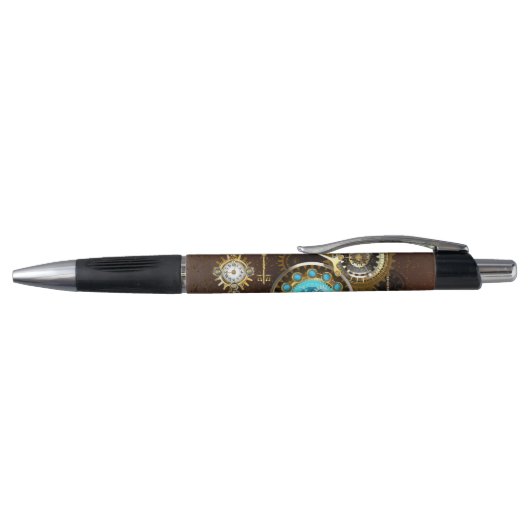 Steampunk Rusty Background met Turquoise Lenses Pen (Bovenkant)