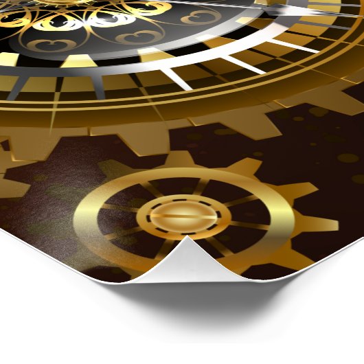 Steampunk Rusty Background met Turquoise Lenses Perfect Poster (Hoek)