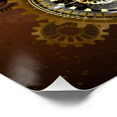 Steampunk Rusty Background met Turquoise Lenses Perfect Poster (Hoek)