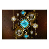 Steampunk Rusty Background met Turquoise Lenses Perfect Poster (Voorkant)