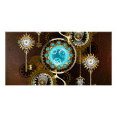 Steampunk Rusty Background met Turquoise Lenses Perfect Poster (Voorkant)