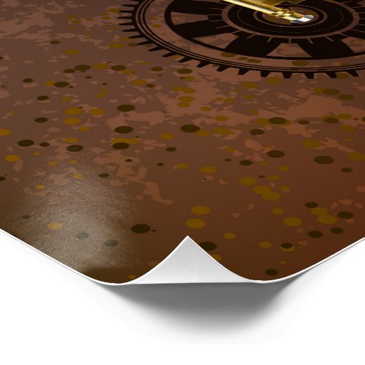 Steampunk Rusty Background met Turquoise Lenses Perfect Poster (Hoek)