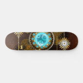 Steampunk Rusty Background met Turquoise Lenses Persoonlijk Skateboard (Horizontaal)
